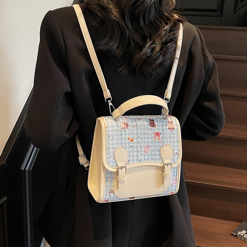 designer Korean Style Cute Cartoon Bear Handbag for Women 2025 New Fashion Casual Backpack Student School Bag