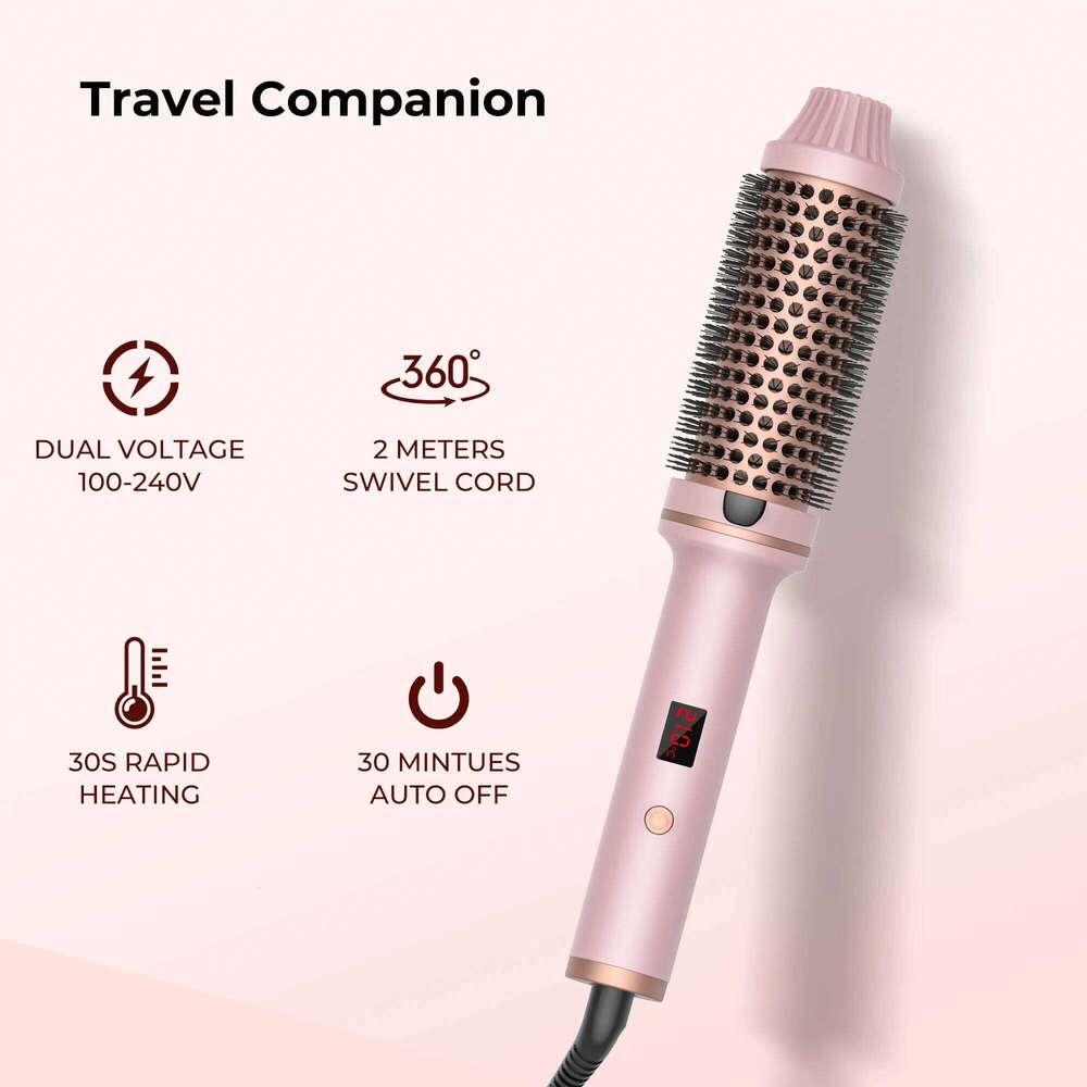 Curling Iron PTC Heated Thermal Ceramic Curler Hot Create Loose & Volume Curls Heating Hair Styling Brush