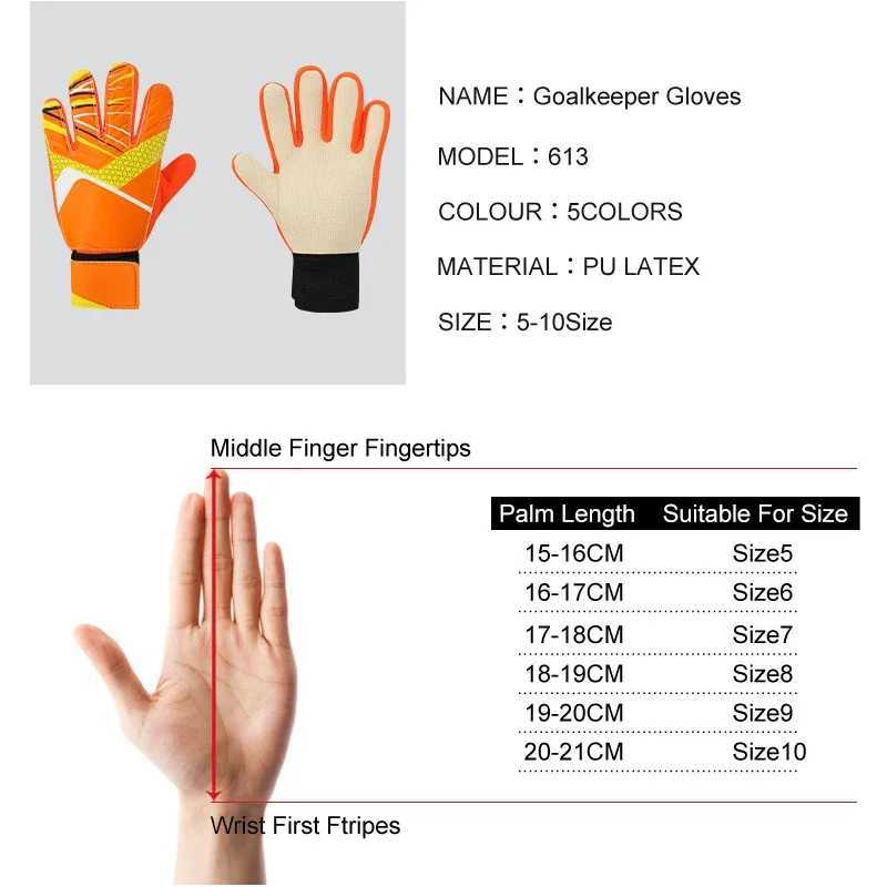Kids Adults Size Latex Soccer Goalkeeper Gloves Professional Football Goalkeeper Gloves Strong Protection Football Match Gloves XJ250606