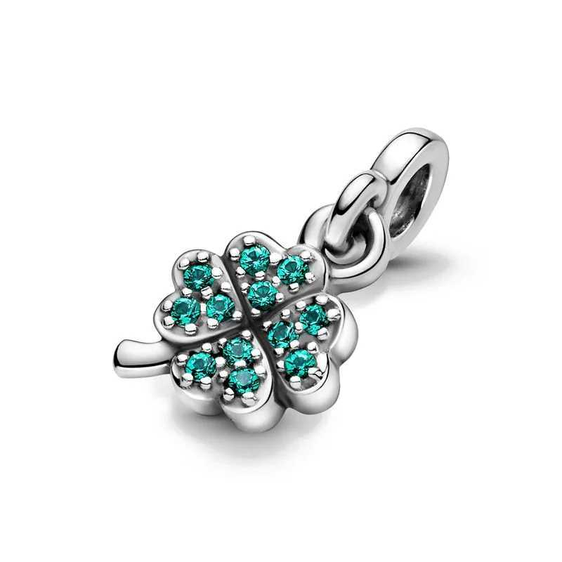 European 925 Sterling Silver Me Series Pendant Green Heart Cross Diy Charm Bead Fit Bracelet Necklace Jewelry For WomenXJ250607