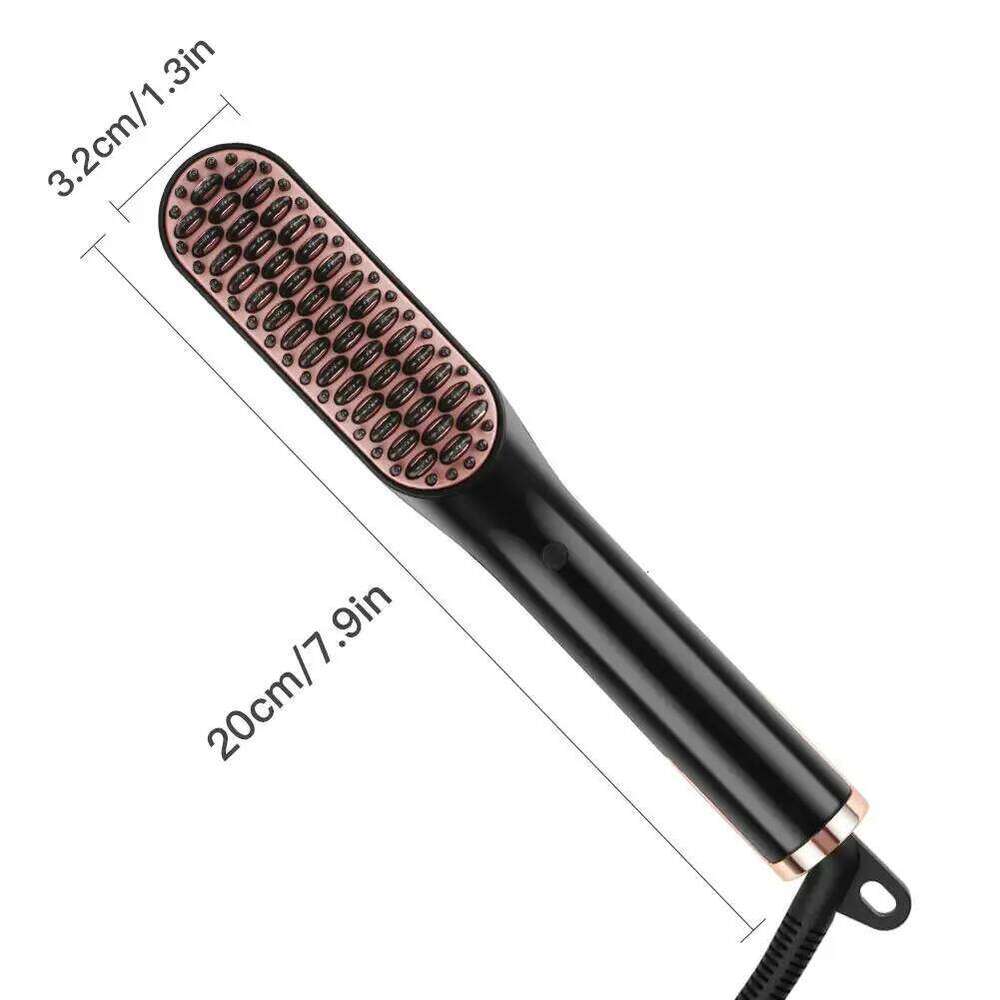 3 In 1 Quick Man Straightener Brush Anti Static Ceramic Heating Faster Straightening Beard Comb Hair Styler For Men