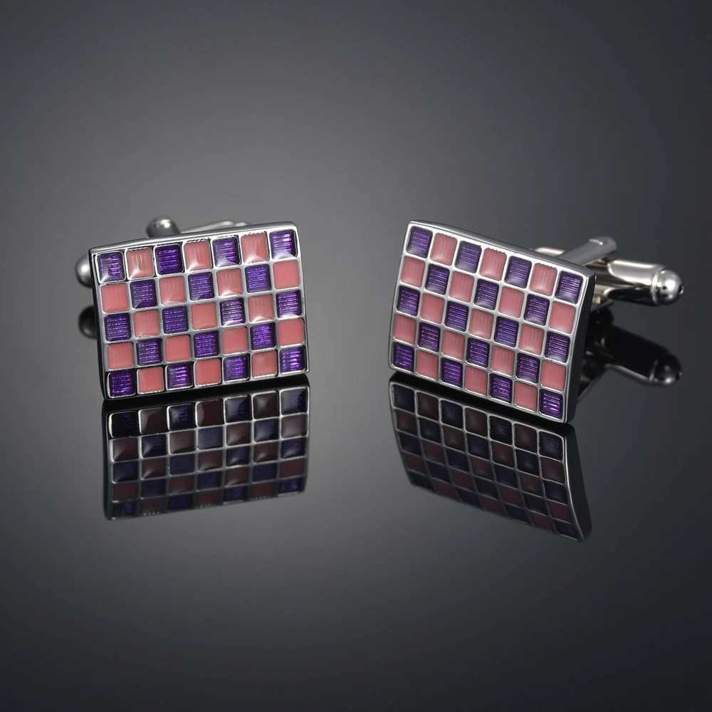 New Luxury Jewelry Brand Cufflinks for Men High-grade Gems/Square/Crown/Lattice Mens Shirt Cufflinks W250606