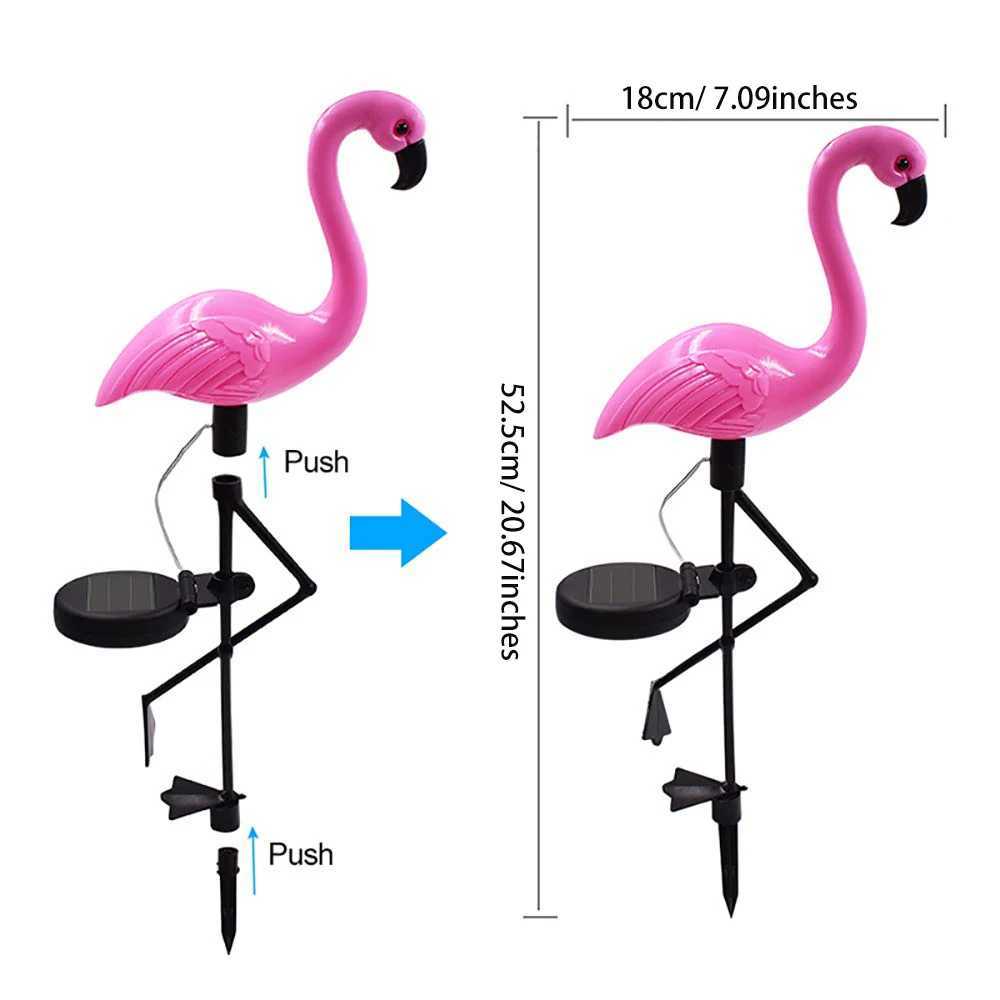 1pc / 2 pcs Flamingo Solar Lawn Lamp Solar Lights Garden Pink Flamingo Solar Yard Lights Solar Led Light for Yard Garden Decor XJ250606