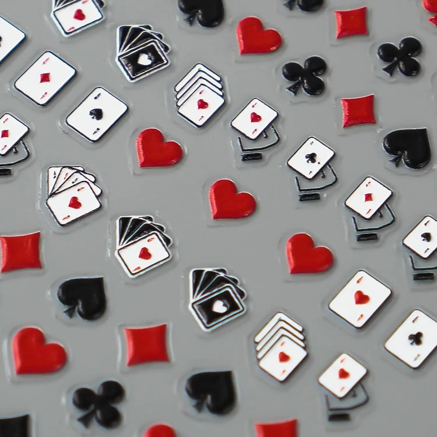 Poker Nail Art Stickers 5D Embossed Playing Card Decoration DIY for Manicure Suit n Decals SelfAdhesive Supply 250605