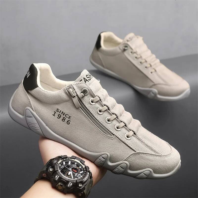 Ddmyoutdoor Canvas Men Spring Designer Sports Soft Sole Breathable Luxurious Trendy Casual Driving Shoes For Lazy People Outdoor Shoes