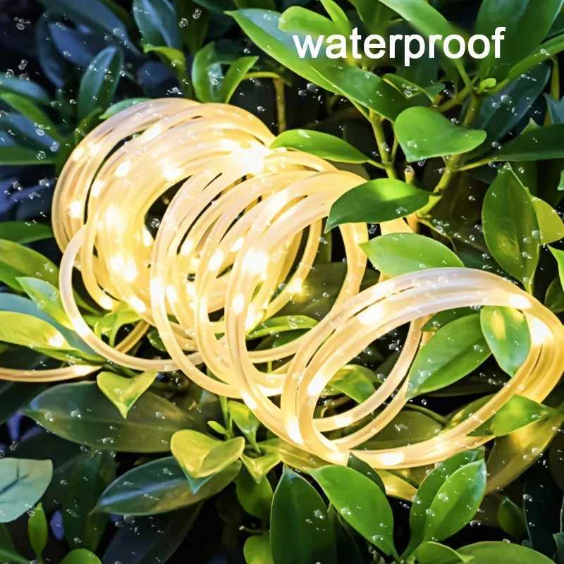Outdoor Solar Rope LED Light Waterproof Garden Christmas Decoration 32m/22m/12m/7m Xmas Tube String Light Fairy Strip XJ250606