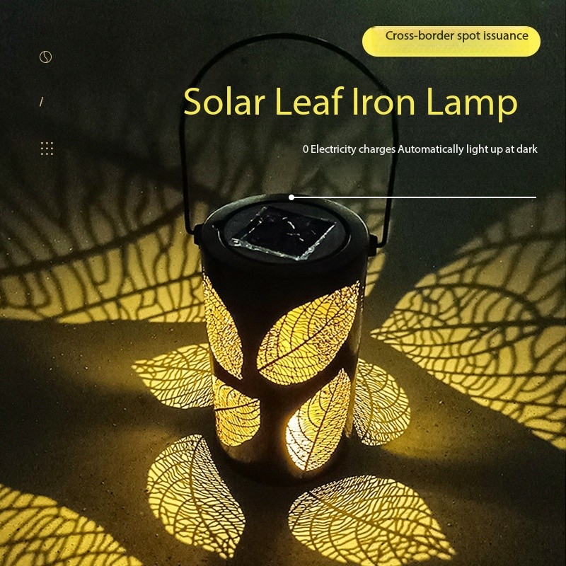 New wrought iron solar light outdoor waterproof courtyard garden landscape atmosphere decorative light portable projection light