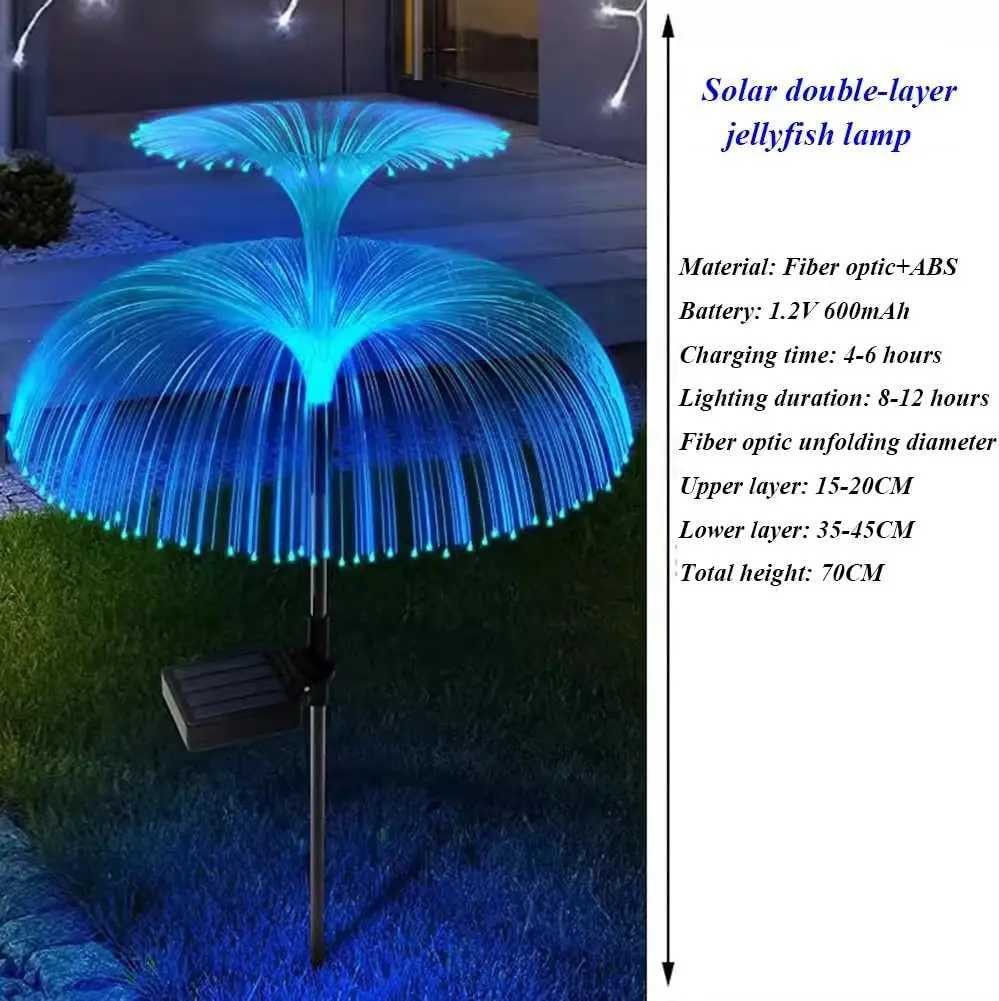 Double layer jellyfish solar decorative garden light outdoor IP65 waterproof LED decoration for courtyard lawn. XJ250606