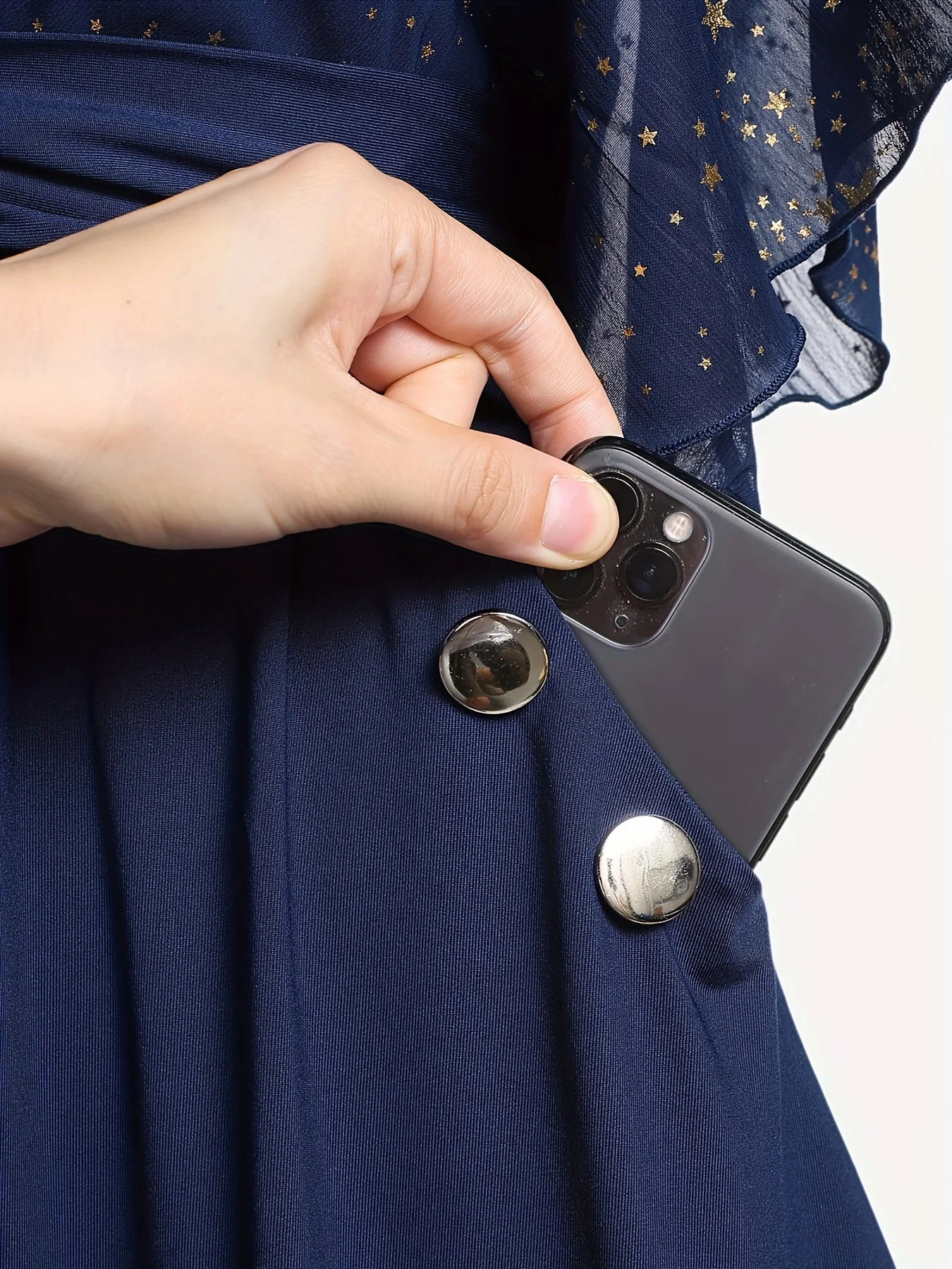 Fashion womens plus size explosions star print button pocket pleats butterfly sleeve elegant temperament dress 250526