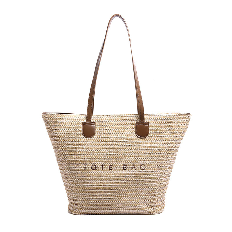 designer Straw Woven Bag for Women Large Capacity 2025 New Vacation Beach Straw Bag Woven Basket Commuter Tote Bucke