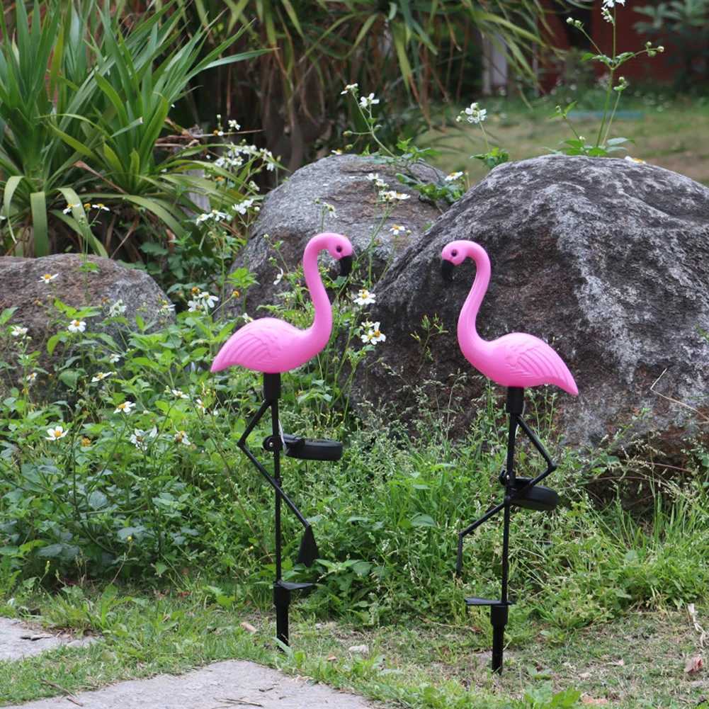 1pc / 2 pcs Flamingo Solar Lawn Lamp Solar Lights Garden Pink Flamingo Solar Yard Lights Solar Led Light for Yard Garden Decor XJ250606