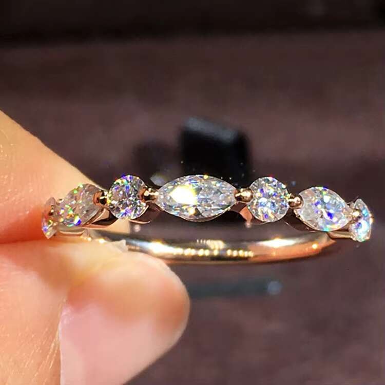 Fashion Gift Wedding Ring Gold Real 10k 14K 18K Solid Gold Ring Diamond White Gold Moissanite Ring Jewelry Woman