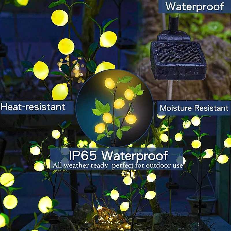 Outdoor Solar Lemon Light Lawn Courtyard View Garden Park Party Atmosphere LED Entrance Festival Fruit Decorative Lamp W250607