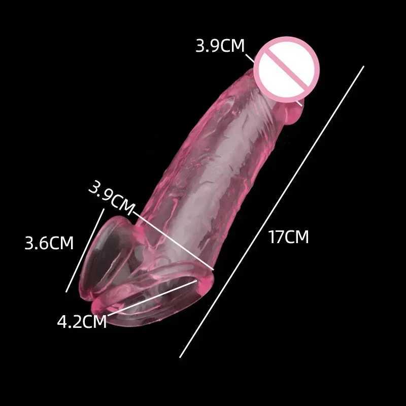 Sexy Toys Penis Ring Penis Enlargement Sleeve for Men Reusable Condom Cock Sleeve Extender Ejaculation Delay XJ250607