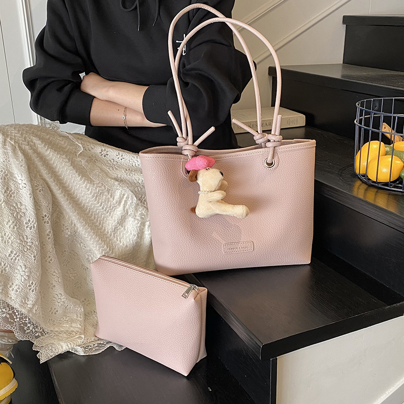 designer Korean Style Lychee Pattern Handbag Underarm Bag for Women 2025 New Fashion Tote Bag Simple Versatile Shoulder Crossbody Bag