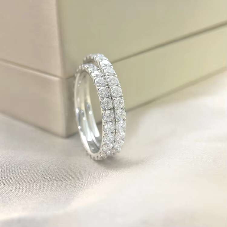 Roomy Moissanite Diamond Jewelry 10K 14K 18K White Gold Engagement Wedding Couple Rings