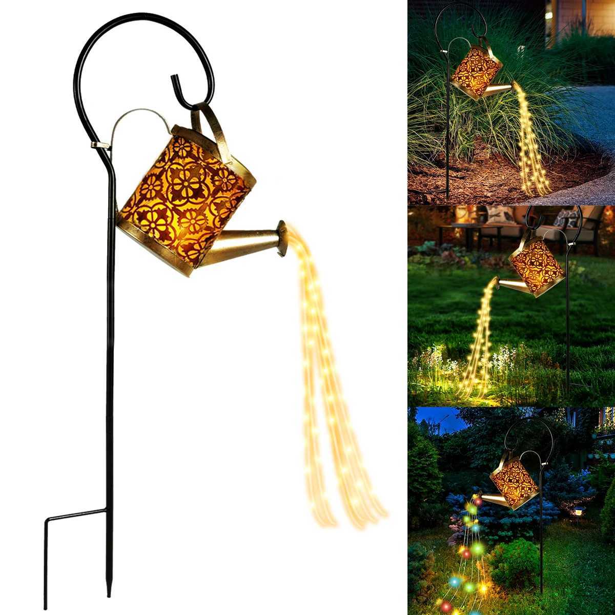 Solar Watering Can Light 36 LED Fairy Lights Waterproof Kettle String Lamp Hanging Solar Lantern Outdoor Garden Decor 2023 W250607