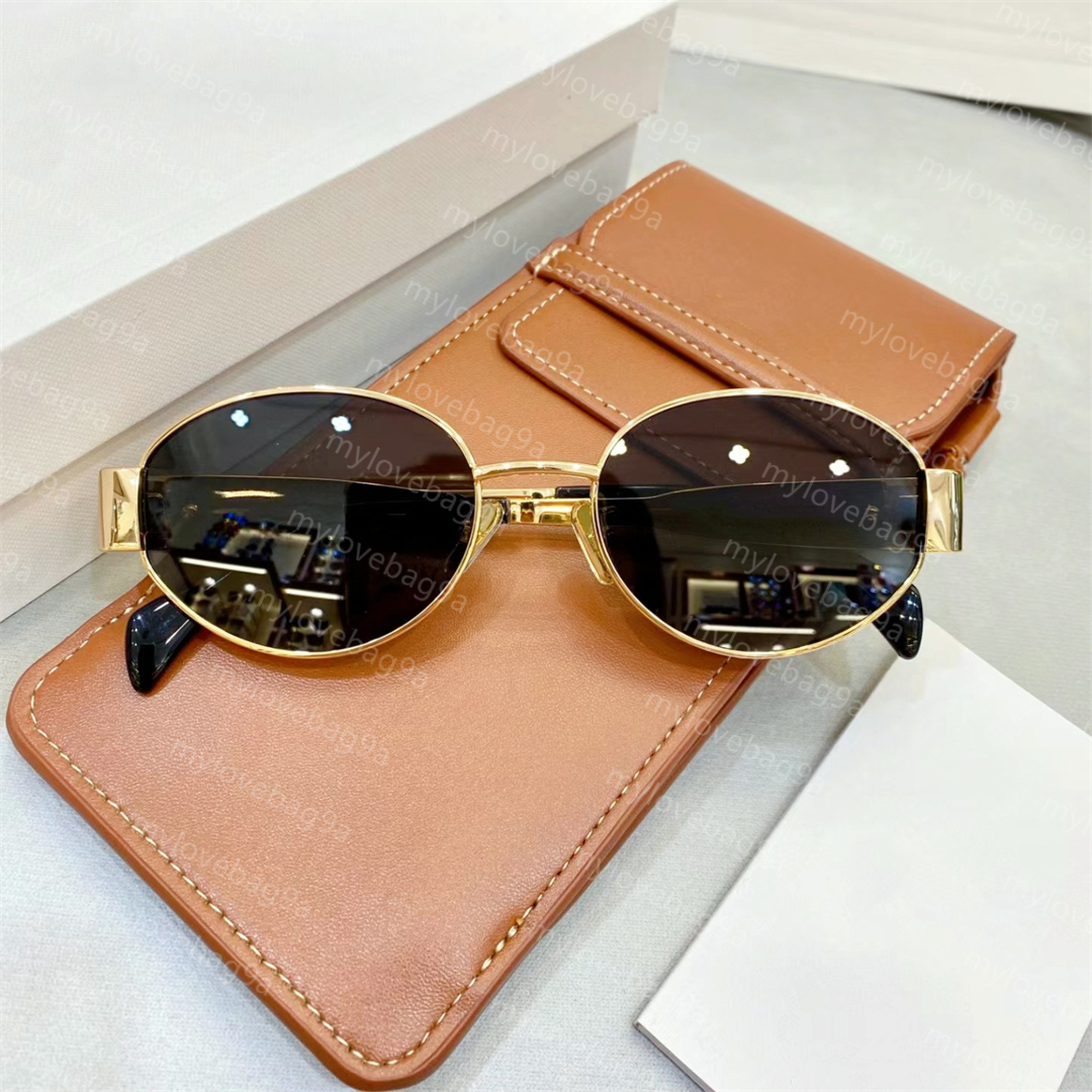 Sunglasses For Women Oval Frame Designer Sunglasses 42235 Fashion Retro Small Round Metal Frame Anti UV Sunglasses Mens Ladies Beach Driving Glasses With Box