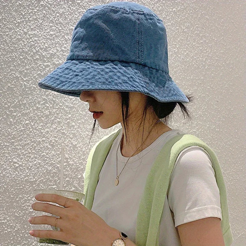 denim fisherman hat thin and fashionable multifunctional hat sun protection basin hat suitable for both men and women 250605