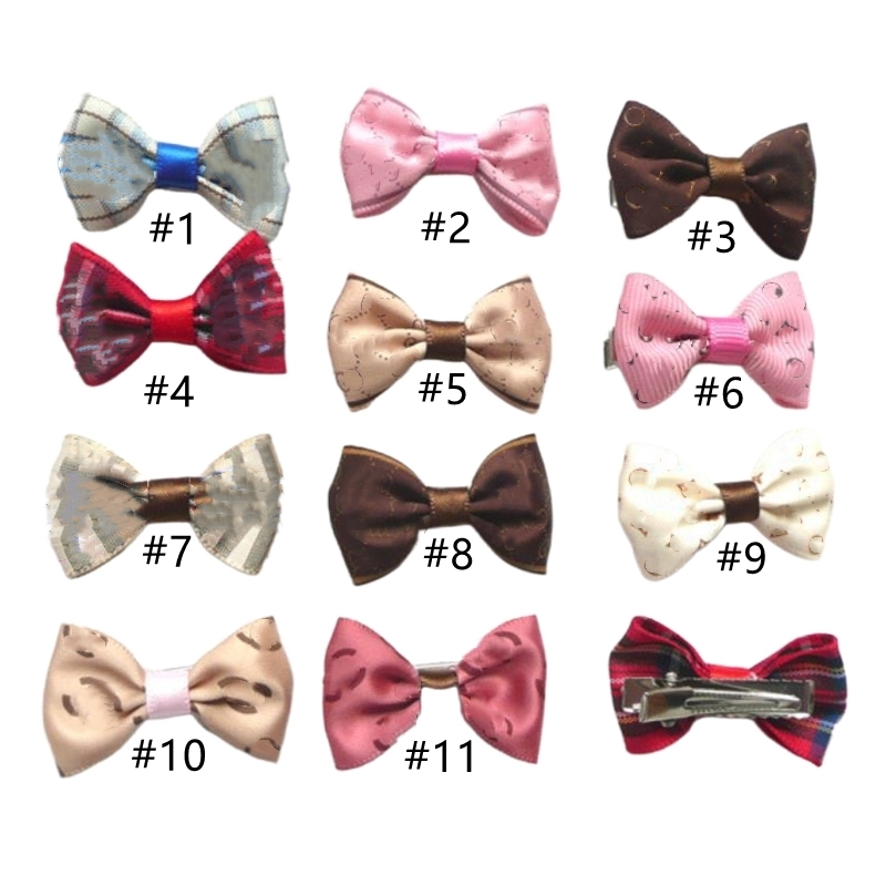 Designer 11 Color Imitation Design Varies Classics Patterns Clip in Dog Bows Puppy Dog Hair Bows Small Bowknot Handmade Pet Hair Accessories Pet Grooming F50