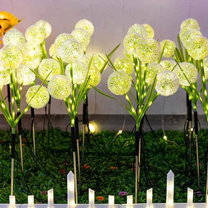 Creative New Solar Lawn Light Ground Plug Three-headed Dandelion Lamp Outdoor Garden Courtyard Atmosphere Light Decorative LampsXJ250606