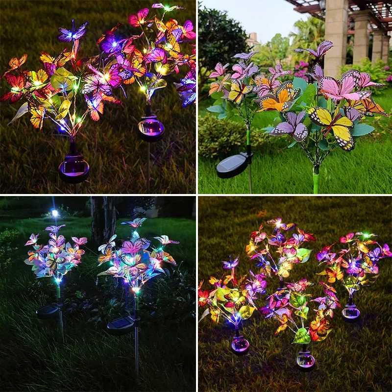 Solar LED Butterfly Lawn Lamps Outdoor Landscape Lights Perfect for Home Flower Bed Garden Villa Camping Party Wedding Decoration XJ250606