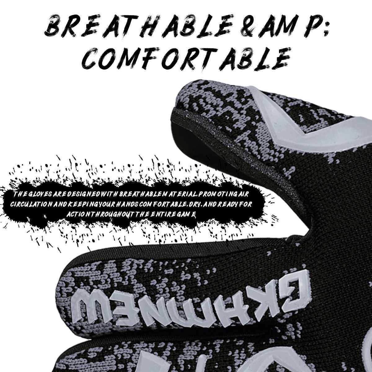 Soccer Goalie Gloves Youth Adults 4+3mm Super Grip High Performance Goalkeeper Gloves Breathable Soccer Gloves XJ250606