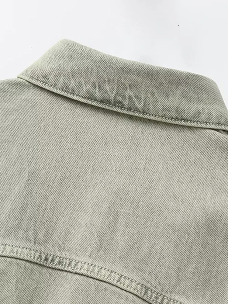 ZBZA Womens Short Denim Jumpsuit Fashion High Street Y2K Waisted Jumpsuit Solid Color Lapel Short Sleeve Jumpsuit Top 250603