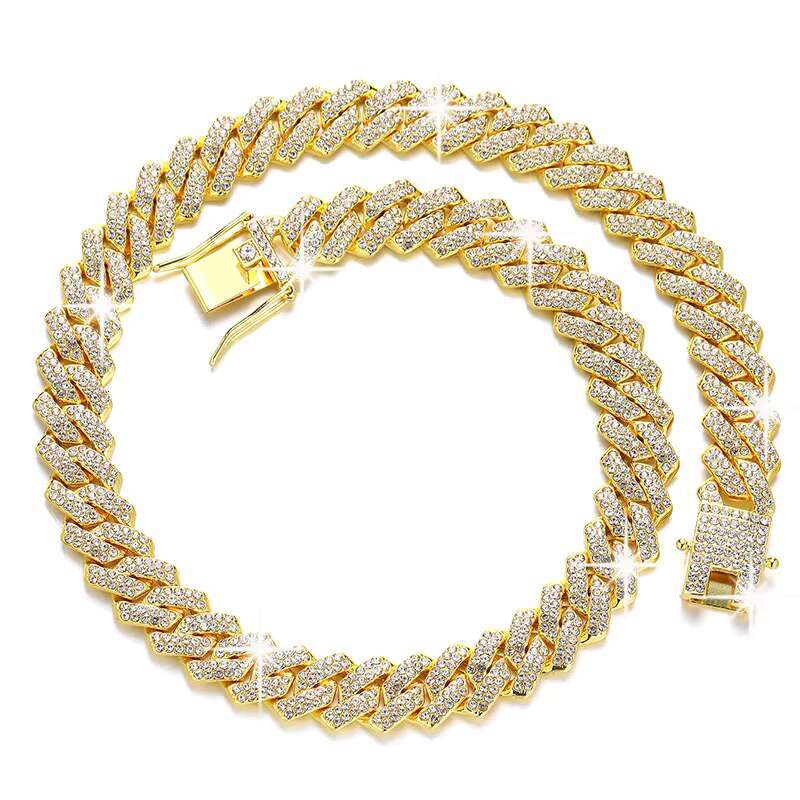 Cuban Link Chain 14k Gold Custom Baguette Diamond Plated Hip Hop Iced Out Jewelry Bling Vvs Moissanite Necklace for Men
