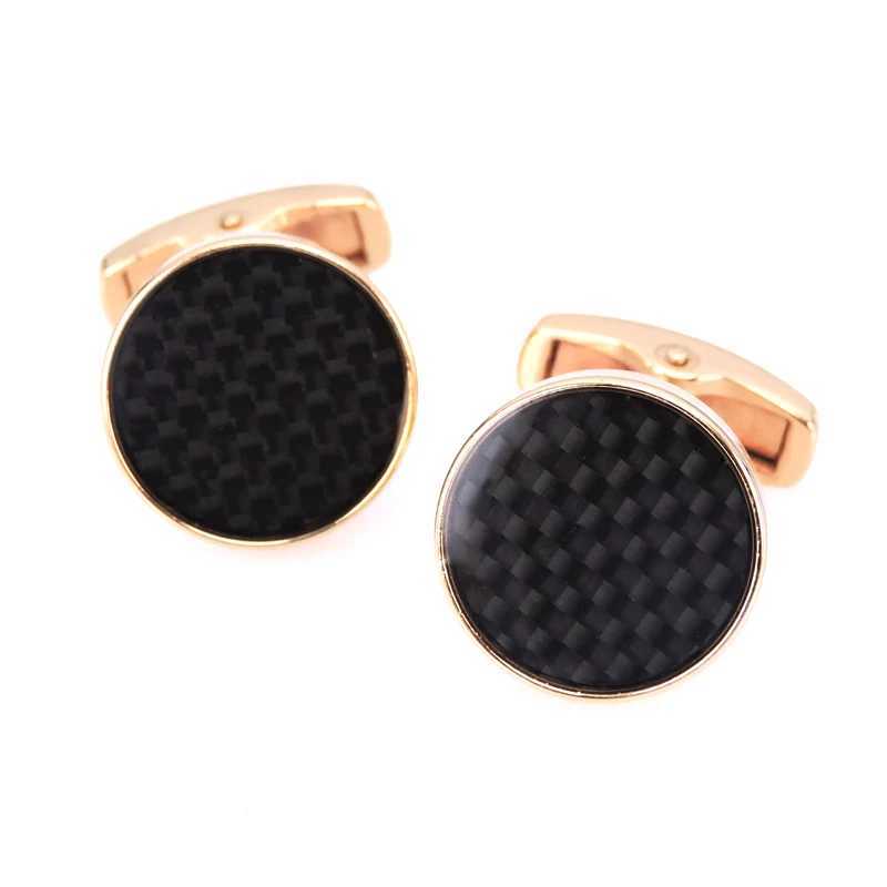 Novel carbon fiber Cufflinks Mahogany crystal gem crown cuff button High quality hand cut Cuff-links Mens jewelry wholesale. W250606