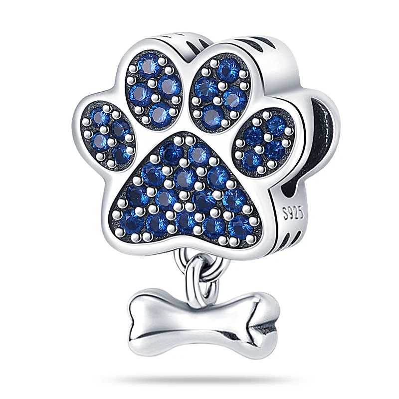 925 Sterling Silver Cat Dog Pet Animal P Prints Series Charms Beads Fit Original Bracelets S925 DIY Jewelry Gifts XJ250607