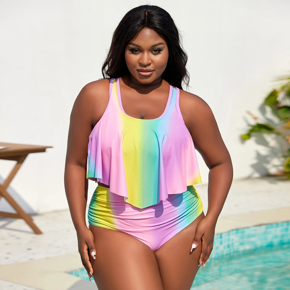 2025 Women Bikinis Set Swimsuit Swimwear Plus Size Push Up Large Big Floral Swimming Suits Beachwear Bathing 250603