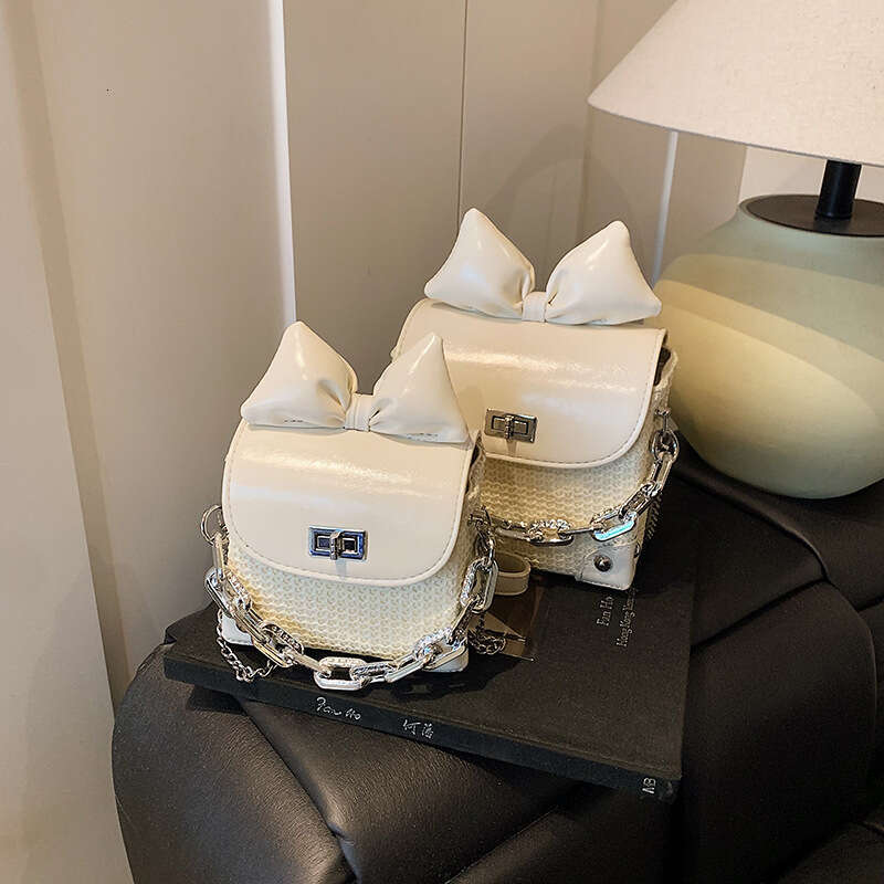 Chain 2025 Summer New Niche Design Fashion Simple High-Value Single Shoulder Crossbody Color-Block Small Square Bag