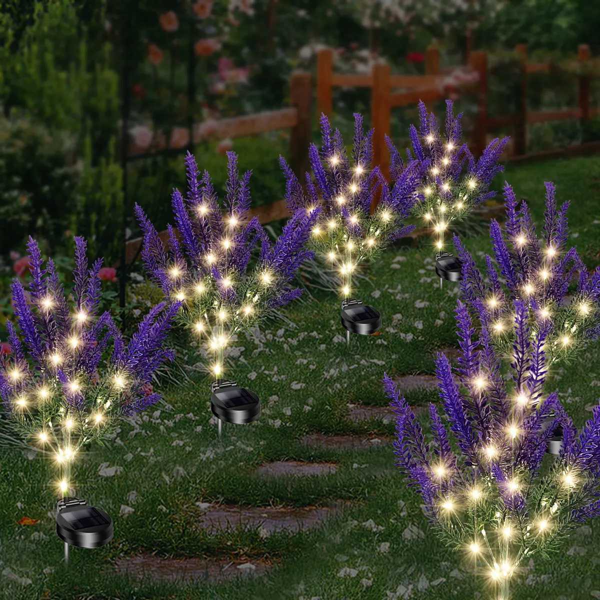 Lavender solar simulation flower garden light outdoor IP65 waterproof LED decoration for courtyard lawn light XJ250606