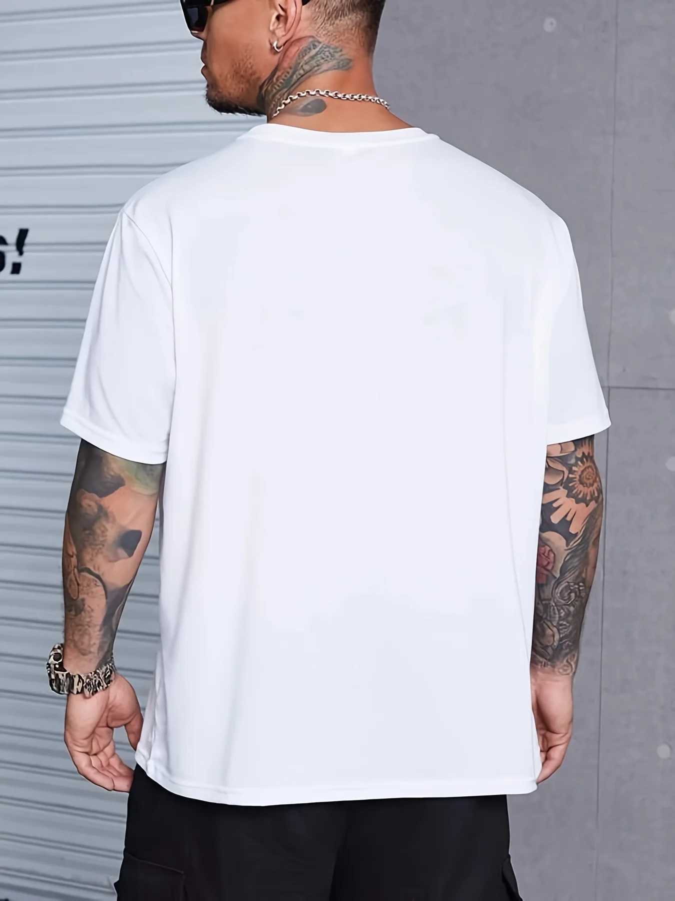 Mens Summer 00 Cotton Fashionable Casual Loose Plus Size Jumping In Beer Printed Sports Round Neck Short Sleeve T-shirt Top W250607
