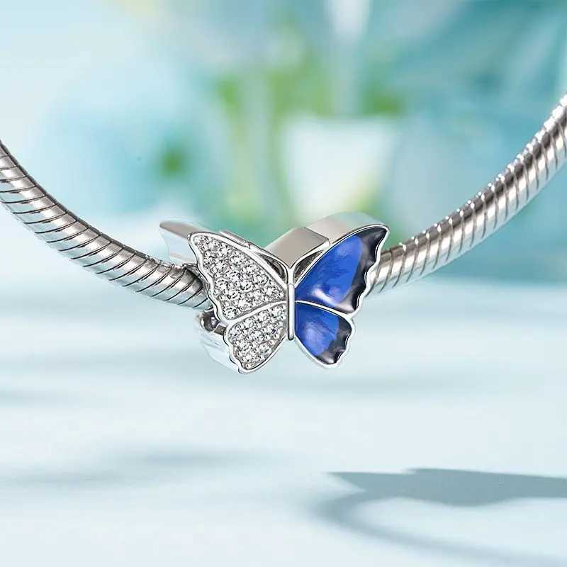 New 925 Sterling Silver Butterfly Birdie Charm of ley 925 Chain Beaded Fit Original Bracelet DIY Ladies Jewelry Accessories XJ250607