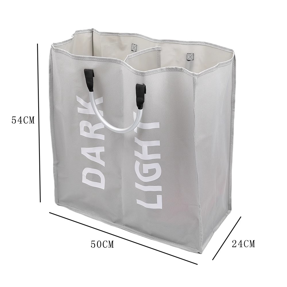Large capacity two grid aluminum handle hand-held dirty clothes basket Various styles