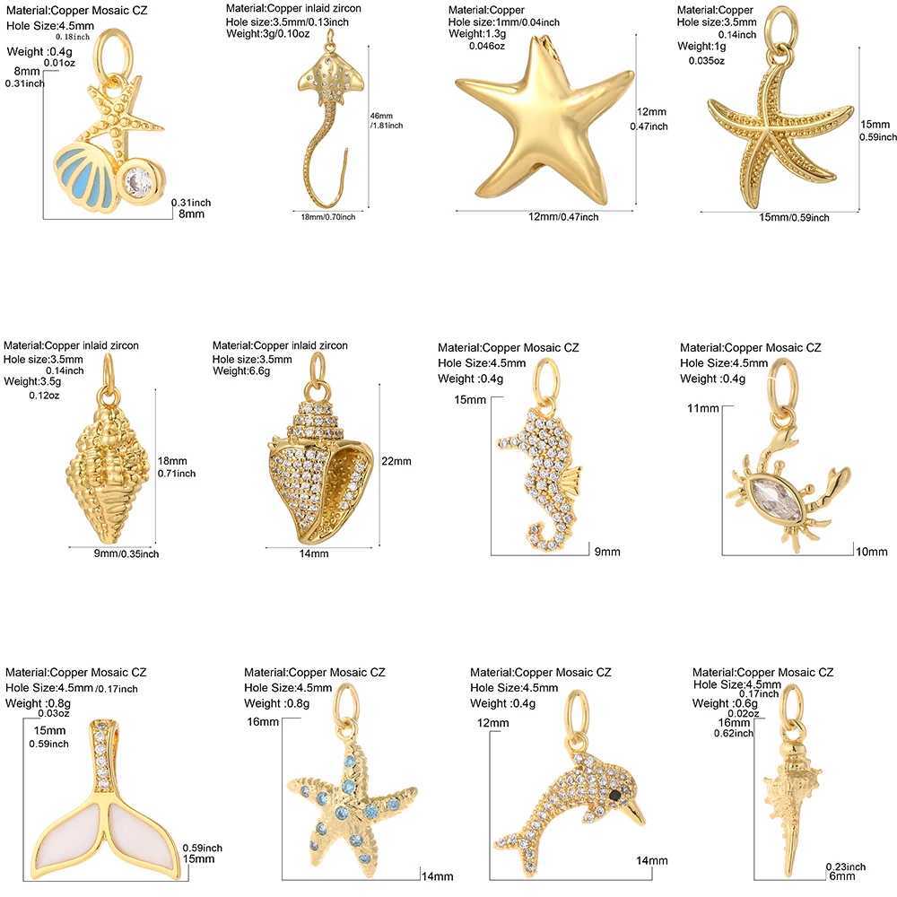 Cute starfish shells charm jewelry DIY wearing charming necklaces bracelets earrings accessories summer beach amulets Charms XJ250607