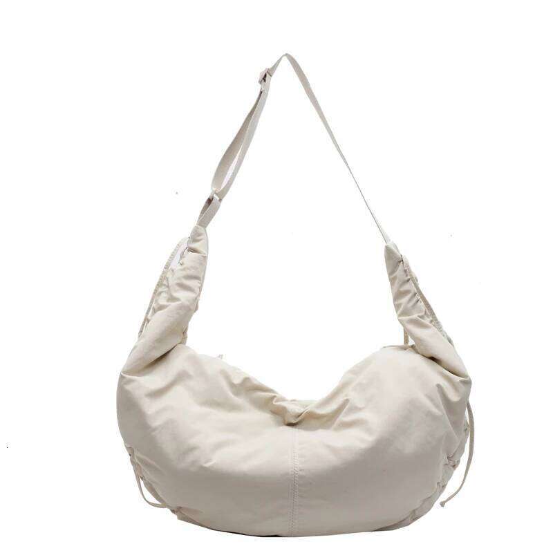 2025 Spring Casual Nylon Crossbody Half Moon Shape Lightweight Large Capacity Shoulder Trendy Crescent Horn Bag