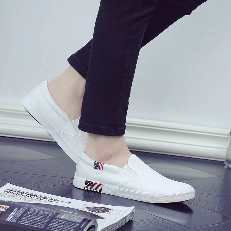 Ddmyoutdoor Canvas Men Slip On Casual Classic Comfortable Flat Shoes Fashion Black S Sneakers Outdoor Shoes