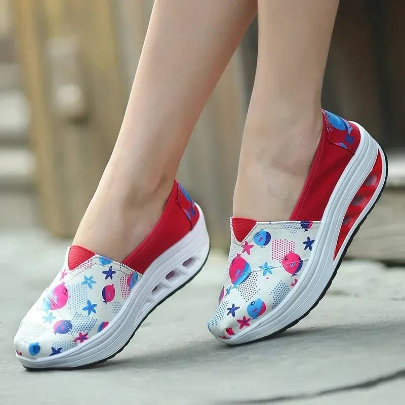 ddmyoutdoor Fashion Spring New Canvas Rocking Wedges Platform Shoe Breathable Women S Sports Travel Shoes Sapatos Femininos Outdoor Outdoor Shoes