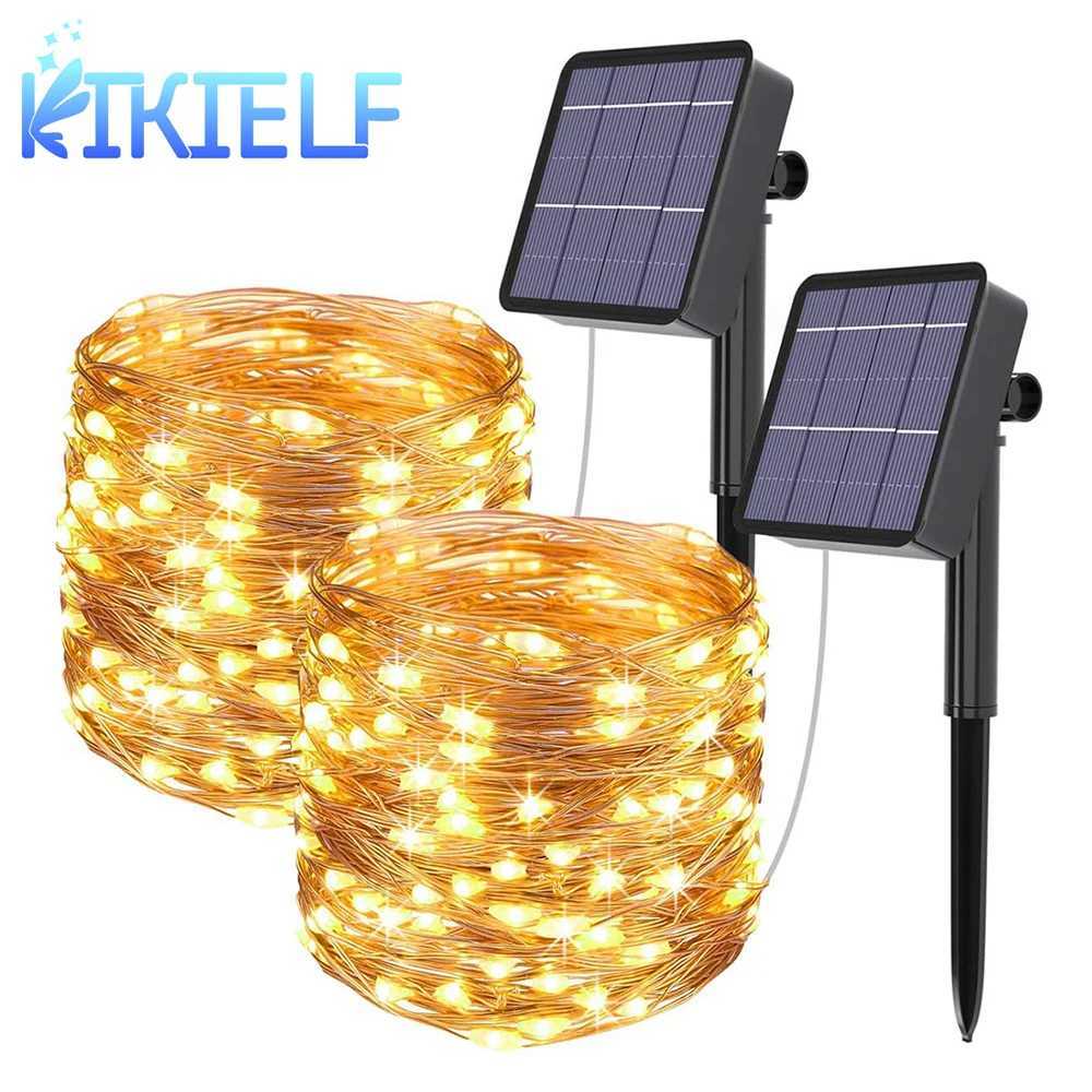 LED Fairy String Lights Waterproof Outdoor Garland Solar Power Holiday Christmas Lamp For Garden Party Tree Decoration XJ250606
