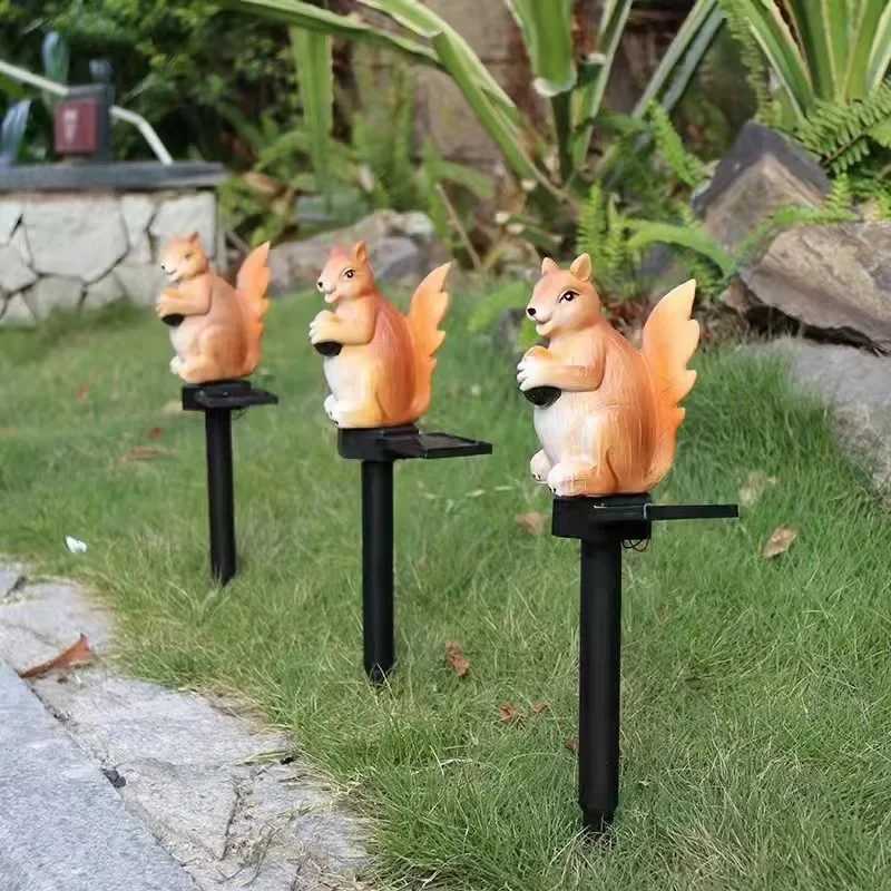 Solar Garden Lights Simulate Animal Resin Lights Outdoor Garden Landscape Decoration Solar Lawn Inserted Lights W250607