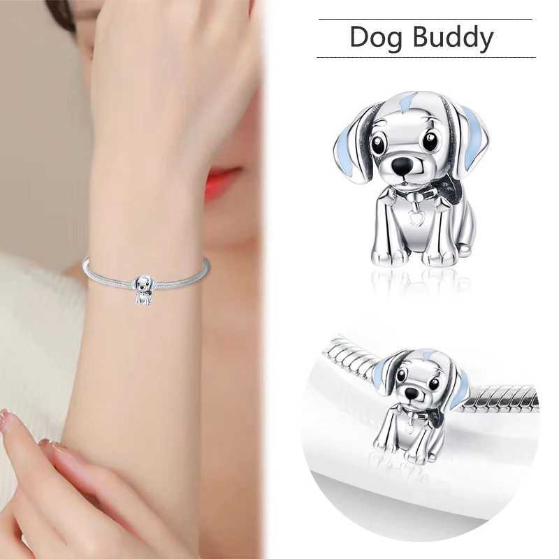 New Fashion Silver 925 Cute Cartoon Cat Dog Duck Charm Bead Pendant Fit Original pendant Silver 925 Bracelet DIY Women Jewelry XJ250607