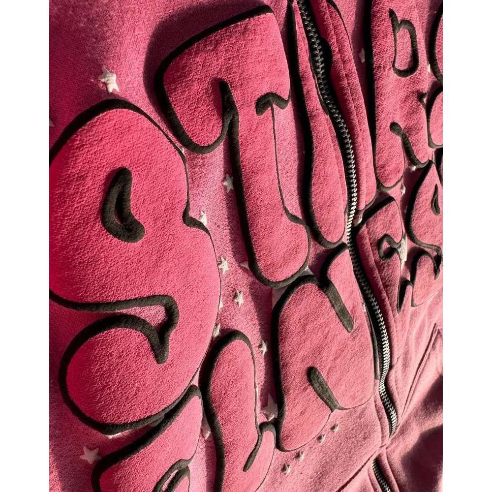 Y2K Street New Fashion Oversized Foam Letter Printed Zipper Cardigan Women Haruku Retro Gothic College Casual Joker Sweatshirt