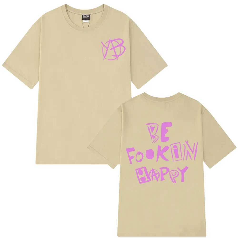 Rock Singer Yungblud Be Fookin Happy T Shirt Summer Casual 00% Cotton T-shirts Men Women Hip Hop Fashion Tee Shirt Oversize W250607