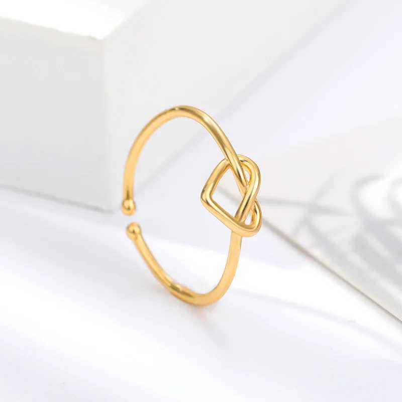 Stainless Steel Rings for Women Gold Color Couple Heart Ring 2025 Trend New in Wedding Aesthetic Luxury Jewelry anillos mujer W250606