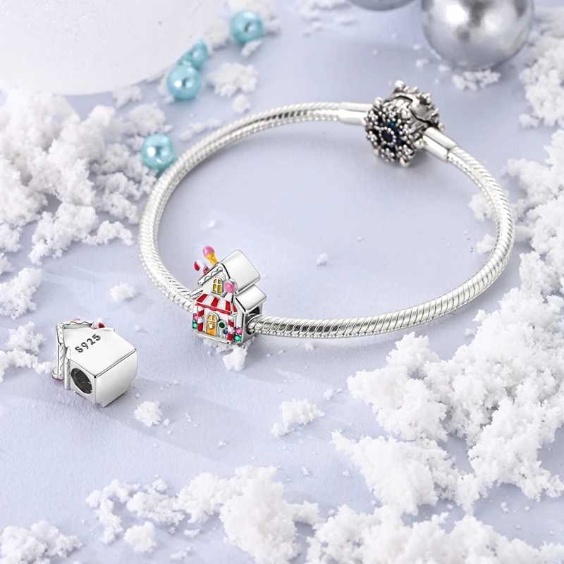 Holiday 925 Sterling Silver Polar Bear Funny Santa Charm Fit Original Bracelet Spinning Carousel Snowman Charm Christmas Jewelry XJ250607