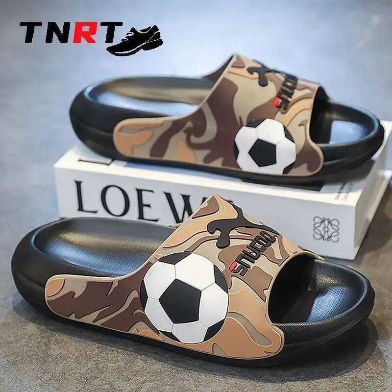 Ddmyoutdoor New Fashion Men S Slippers Brand Summer Sole Non Slip EVA Beach Shoes Football Male Slides Soft Thick Soled Slidee Slipper outdoor shoes