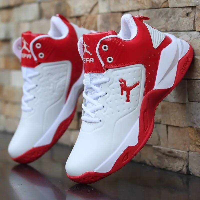 ddmyoutdoor Brand Professional Men S White Red Shoes Comfortable Casual Sneakers Anti Skid High Top Couple Women Basketball Boots Outdoor Outdoor Shoe